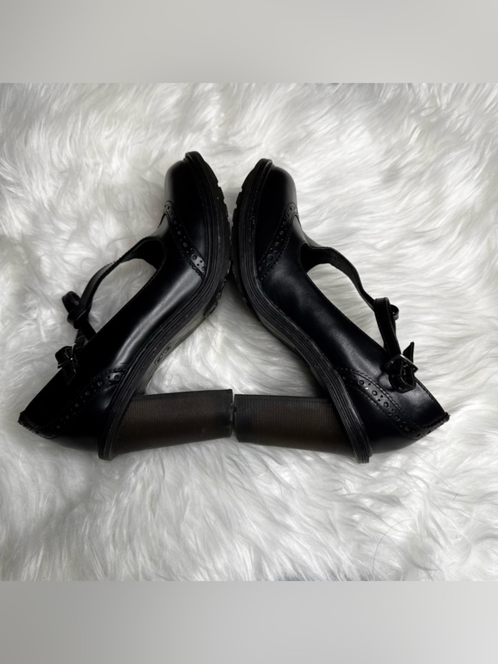 Dr Martens Karishma Black T-Strap Block Heel Mary Jane Pumps - Picture 7 of 9